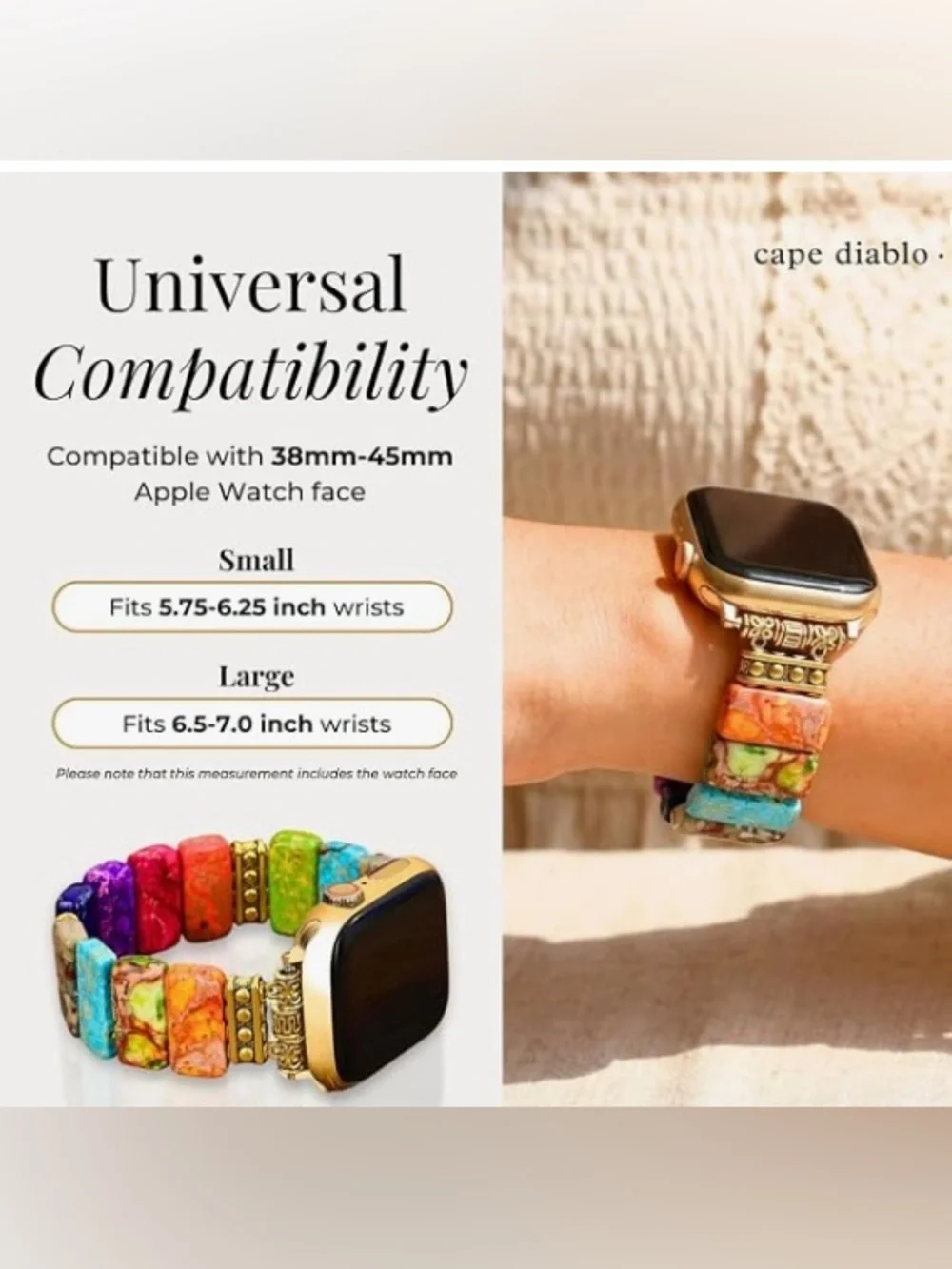 Cape Diablo Multicolor Stone stretch Smartwatch Band